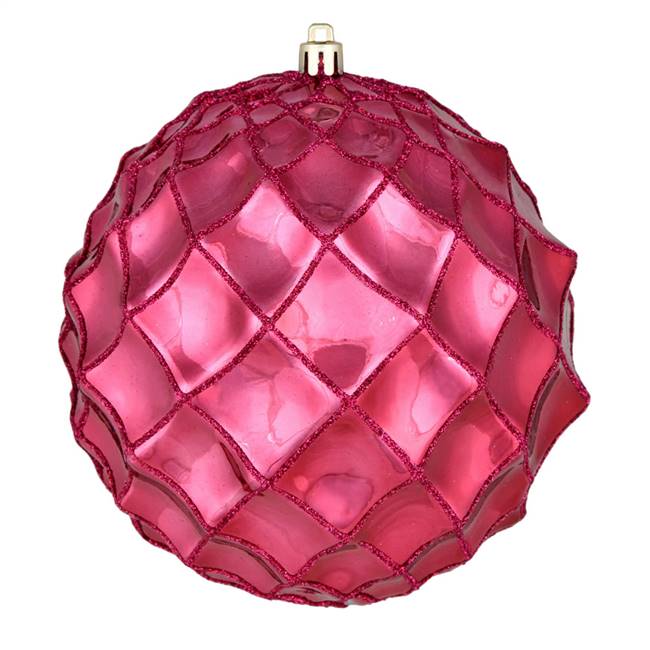 4" Berry Red Shiny Form Ball 6/Bag