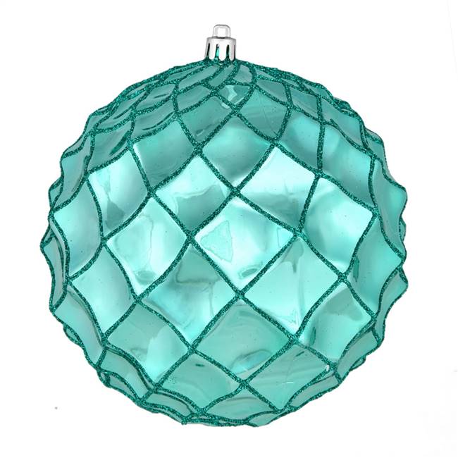 4" Teal Shiny Form Ball 6/Bag