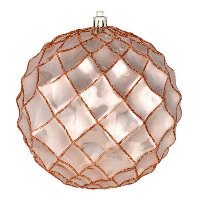 4" Rose Gold Shiny Form Ball 6/Bag