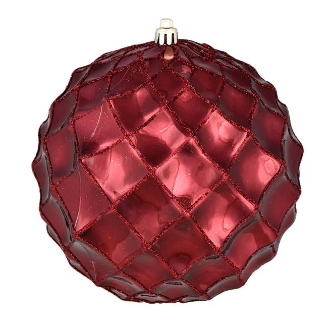 4" Burgundy Shiny Form Ball 6/Bag