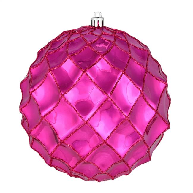 4" Fuchsia Shiny Form Ball 6/Bag