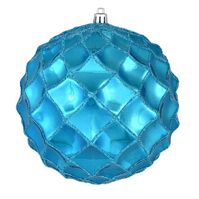 6" Turquoise Shiny Form Ball 4/Bag