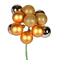 12" Gold Ball Ornament Pick 4/Bg