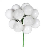 12" White Ball Ornament Pick 4/Bg