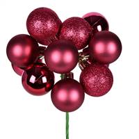 12" Berry Red Ball Ornament Pick 4/Bg