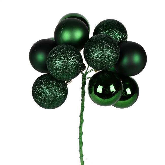 12" Emerald Ball Ornament Pick 4/Bg