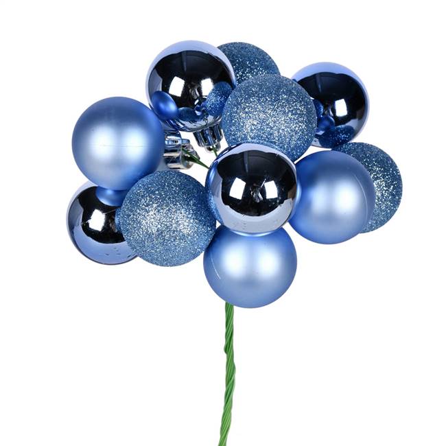 12" Periwinkle Ball Ornament Pick 4/Bg