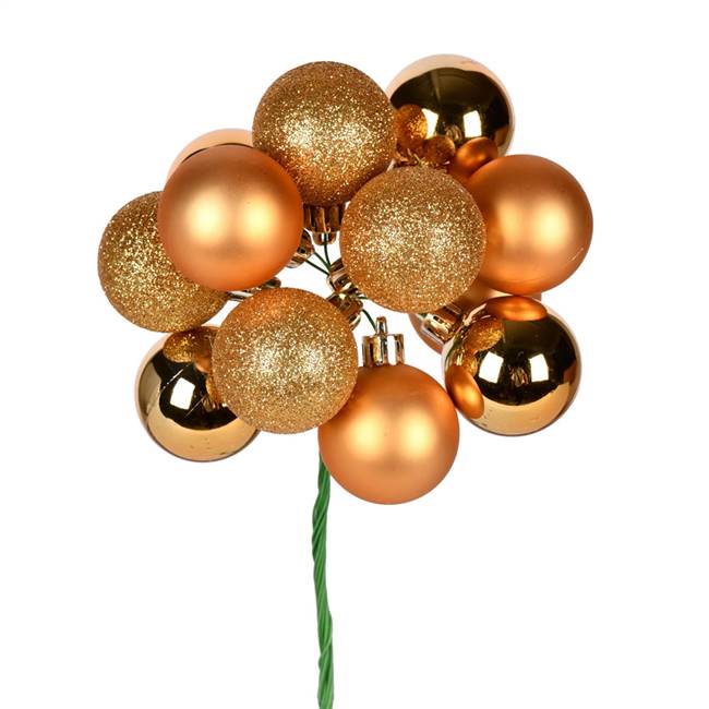 12" Copper/Gold Ball Ornament Pick 4/Bg