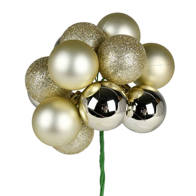 12" Champagne Ball Ornament Pick 4/Bg