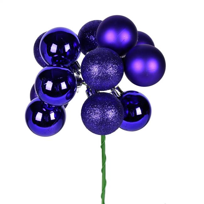 12" Purple Ball Ornament Pick 4/Bg