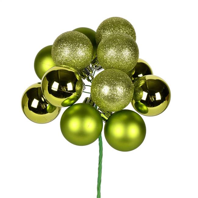 12" Lime Ball Ornament Pick 4/Bg