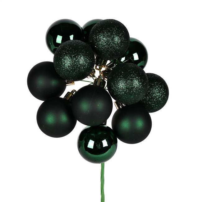 12" Midnight Green Ball Orn Pick 4/Bg