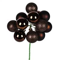 12" Chocolate Ball Ornament Pick 4/Bg
