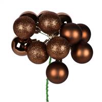 12" Mocha Ball Ornament Pick 4/Bg