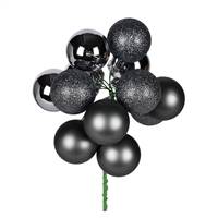 12" Pewter Ball Ornament Pick 4/Bg