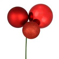 18" Red Ornament Pick 2/Bg