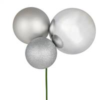 18" Silver Ornament Pick 2/Bg