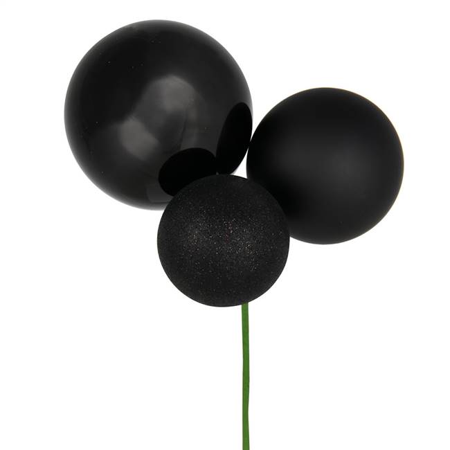 18" Black Ornament Pick 2/Bg