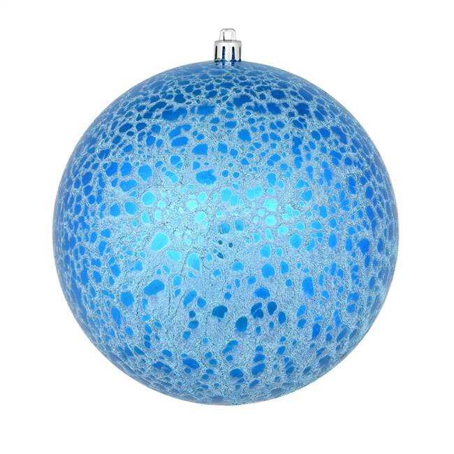 6" Blue Crackle Ball Ornament 4/Bag