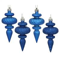 4" Blue Finial 4 Finish Asst 8/Bx