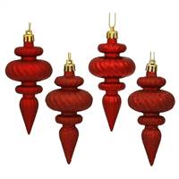 4" Red Finial 4 Finish Asst 8/Bx