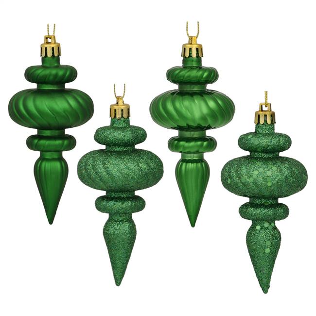 4" Green Finial 4 Finish Asst 8/Bx