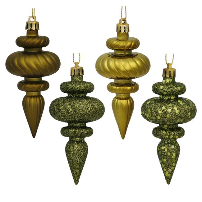 4" Olive Finial 4 Finish Asst 8/Bx