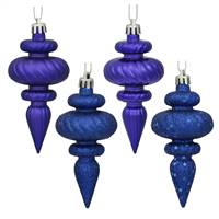 4" Cobalt Blue Finial 4 Finish Asst 8/Bx