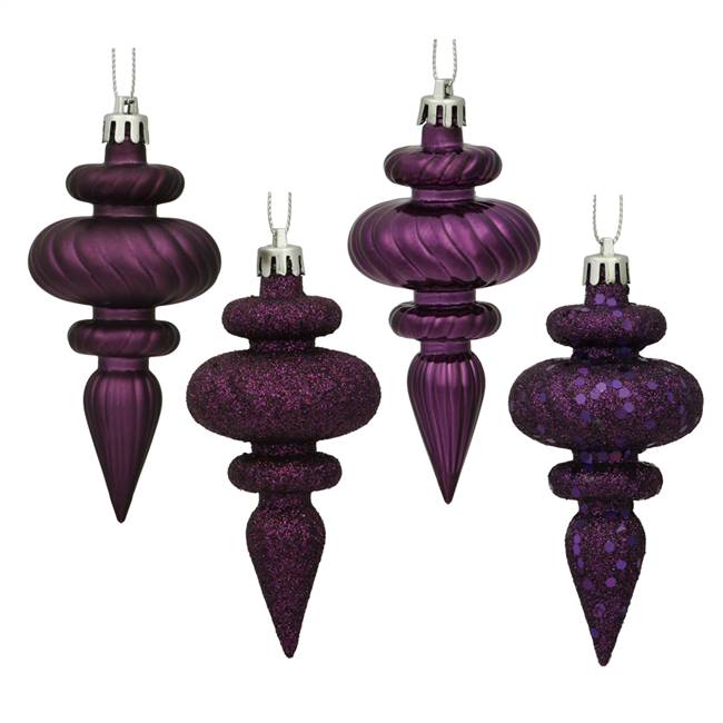 4" Plum Finial 4 Finish Asst 8/Bx