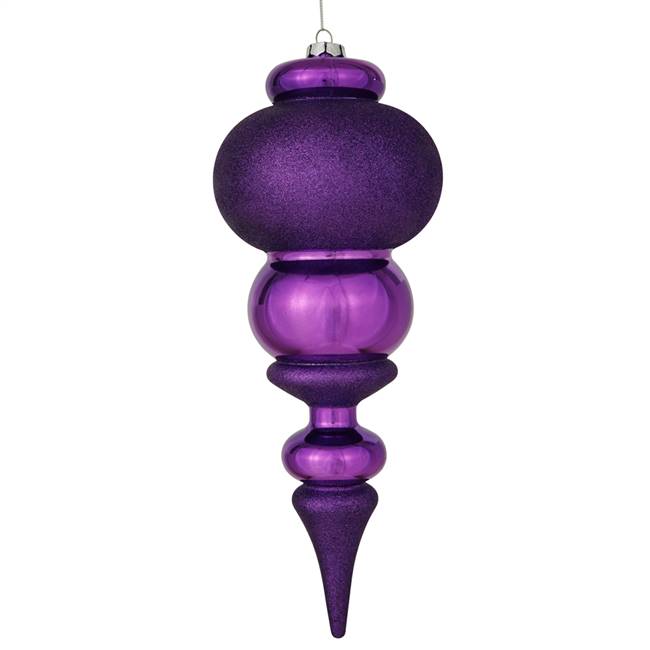 13.8" Purple Shiny Calabash Orn 2/Bx
