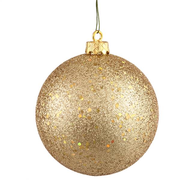 4" Gold Sequin Ball Drilled 6/Bag