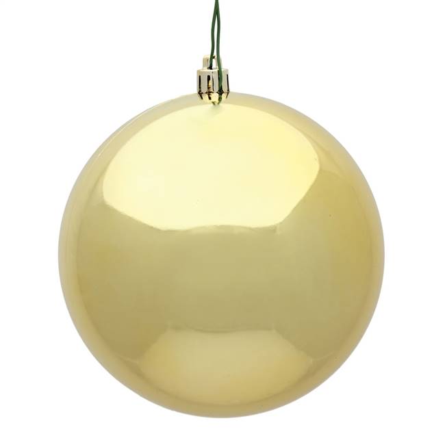 4" Gold Shiny Ball UV Drilled 6/Bag