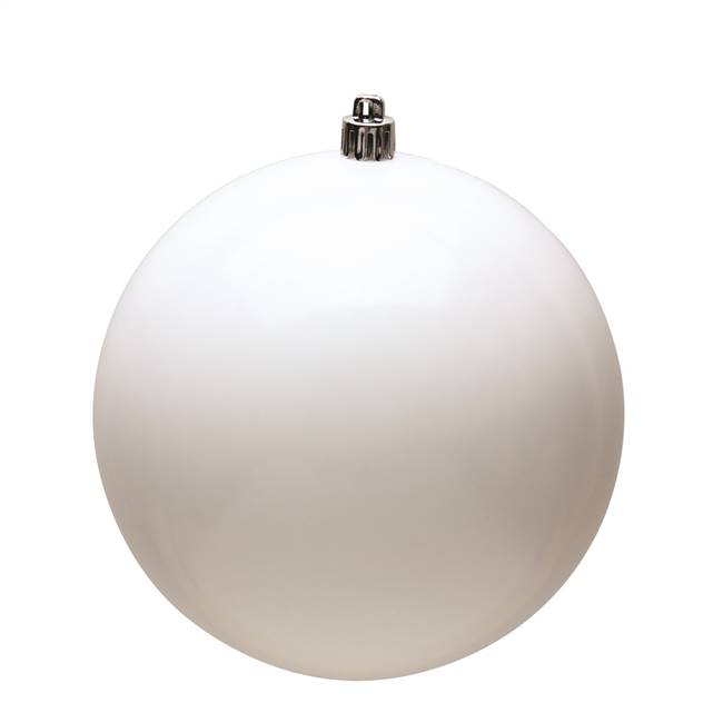 4" White Shiny Ball UV 6/Bag