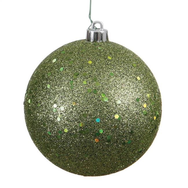 4" Olive Sequin Ball Drilled 6/Bag