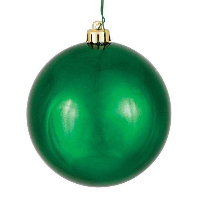 4" Emerald Shiny Ball UV Drilled 6/Bag