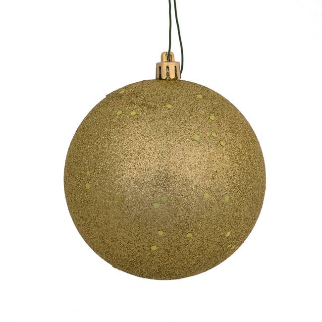 4" Champagne Sequin Ball Drilled 6/Bag