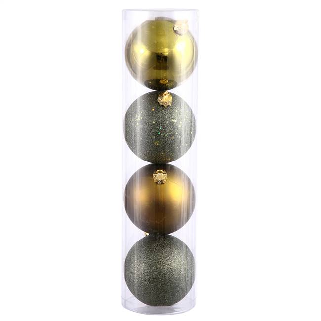 4.75" Olive 4 Finish Ball Asst 4/Box