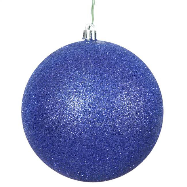4.75" Cobalt Glitter Ball Drilled 4/Bag