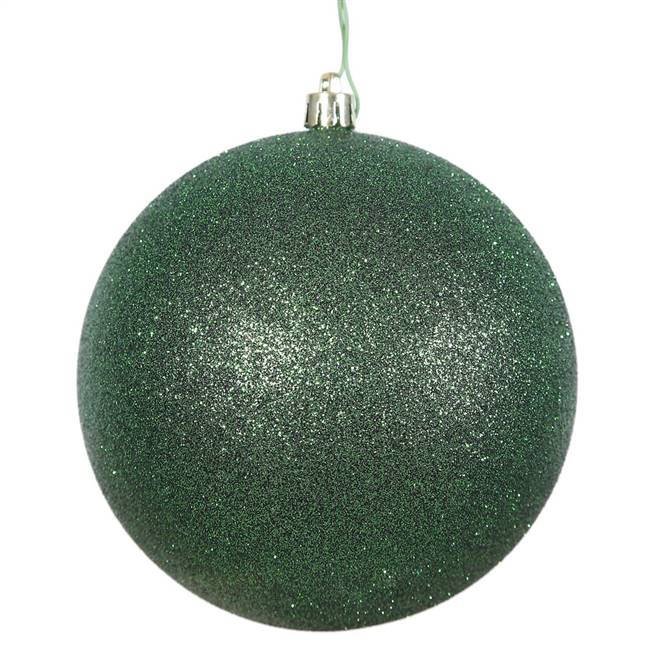 4.75" Emerald Glitter Ball Drilled 4/Bag