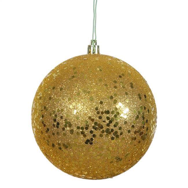 4.75" Antiq Gold Sequin Ball Drill 4/Bag