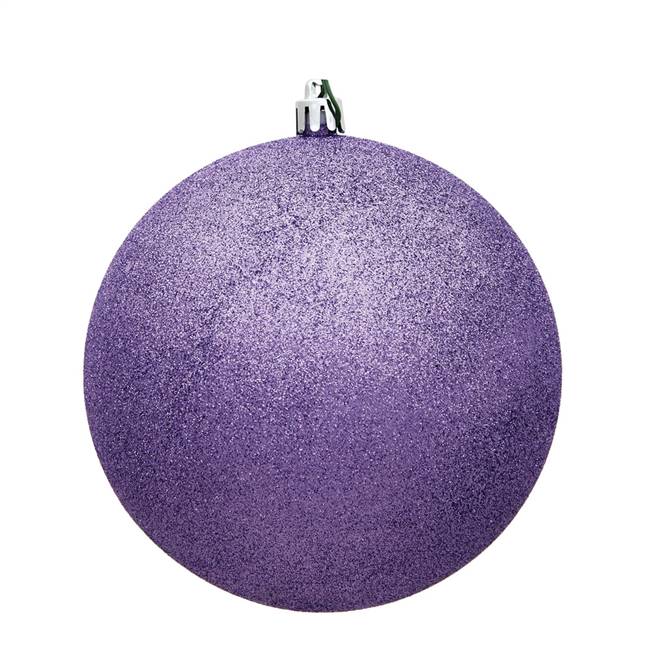 4.75" Lavender Glitter Ball Drilled 4/Ba