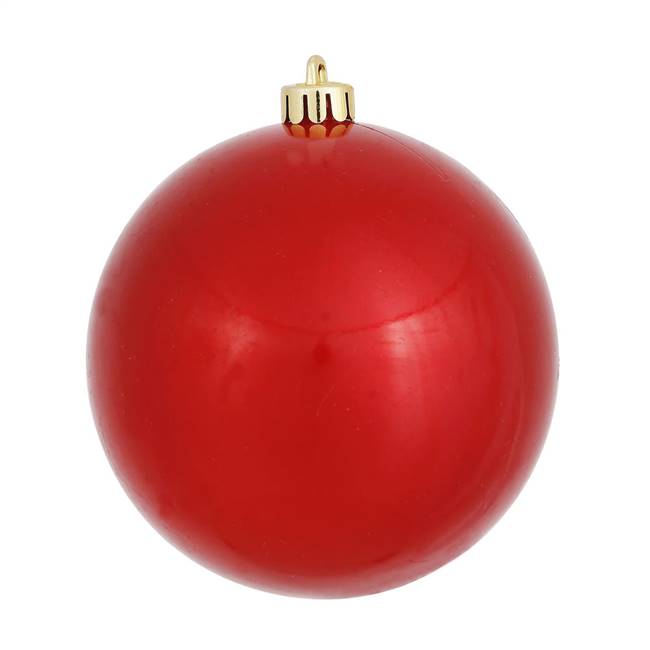 6" Red Candy Ball UV Drilled 4/Bag