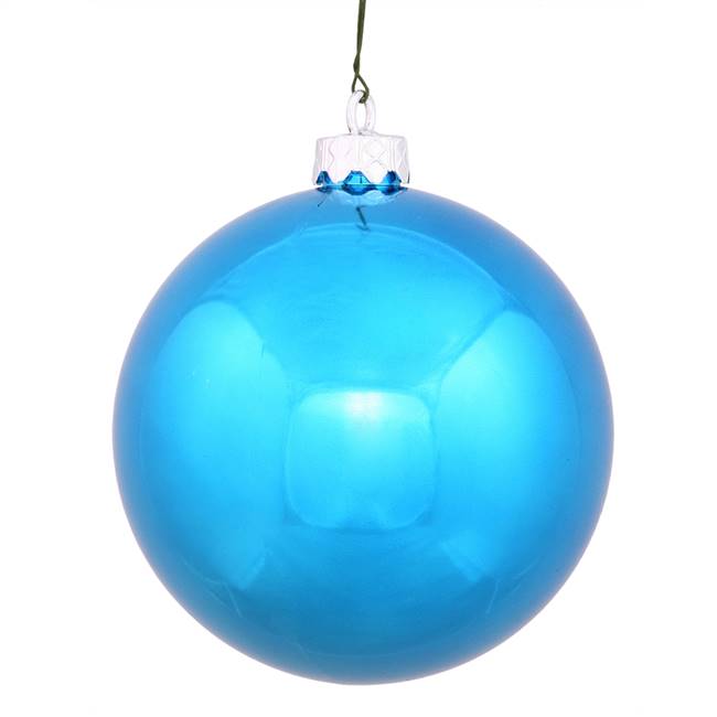 6" Turquoise Shiny Ball UV Drilled 4/Bag