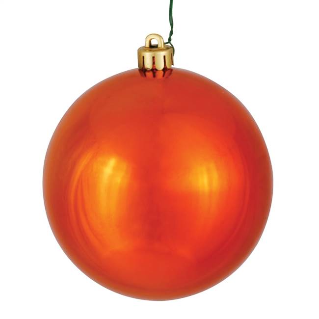 6" Burnish Orange Shiny Ball UV 4/Bag
