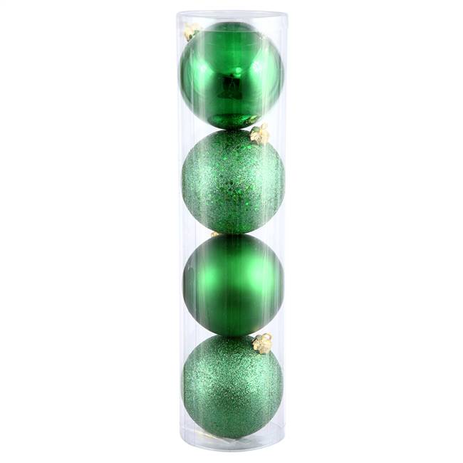 10" Green 4 Fin Ball Asst Drilled 4/Bg