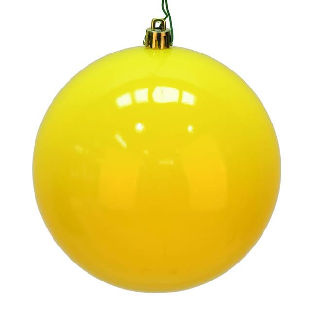 10" Yellow Shiny Ball UV Drilled Cap