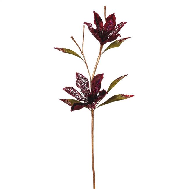 23" Burgundy Velvet Magnolia 6" Flr x 2