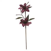 23" Mauve Velvet Magnolia 6" Flower x 2