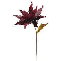 31" Burgundy Velvet Poinsettia 14" Flr