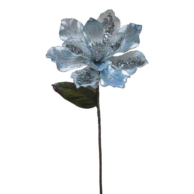 29" Silver Velvet Magnolia 9" Flower